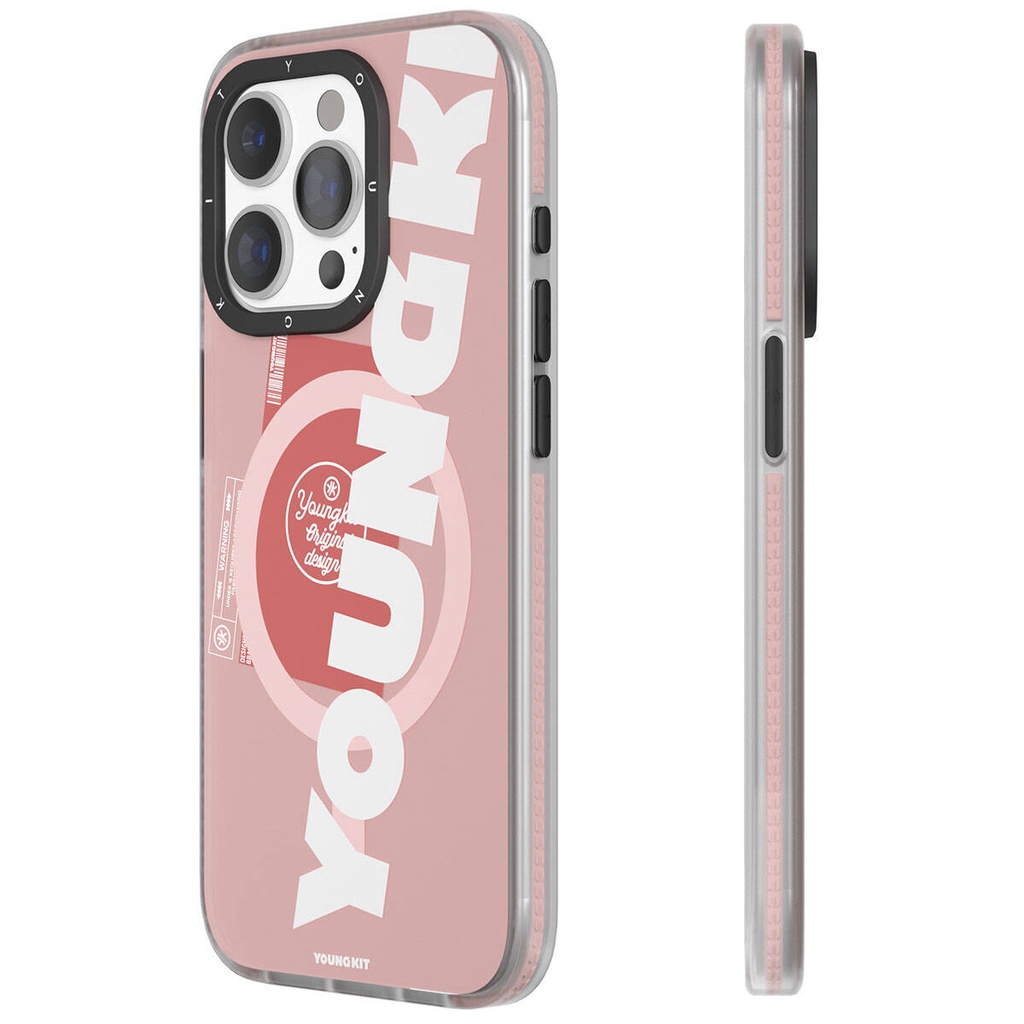 Apple iPhone 15 Pro Max Uyumlu Kılıf M-safe Şarj Özellikli Youngkit Binfen Serisi Yazı Temalı Kapak