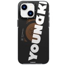 Apple iPhone 15 Uyumlu Kılıf M-safe Şarj Özellikli Youngkit Binfen Serisi Yazı Temalı Kapak