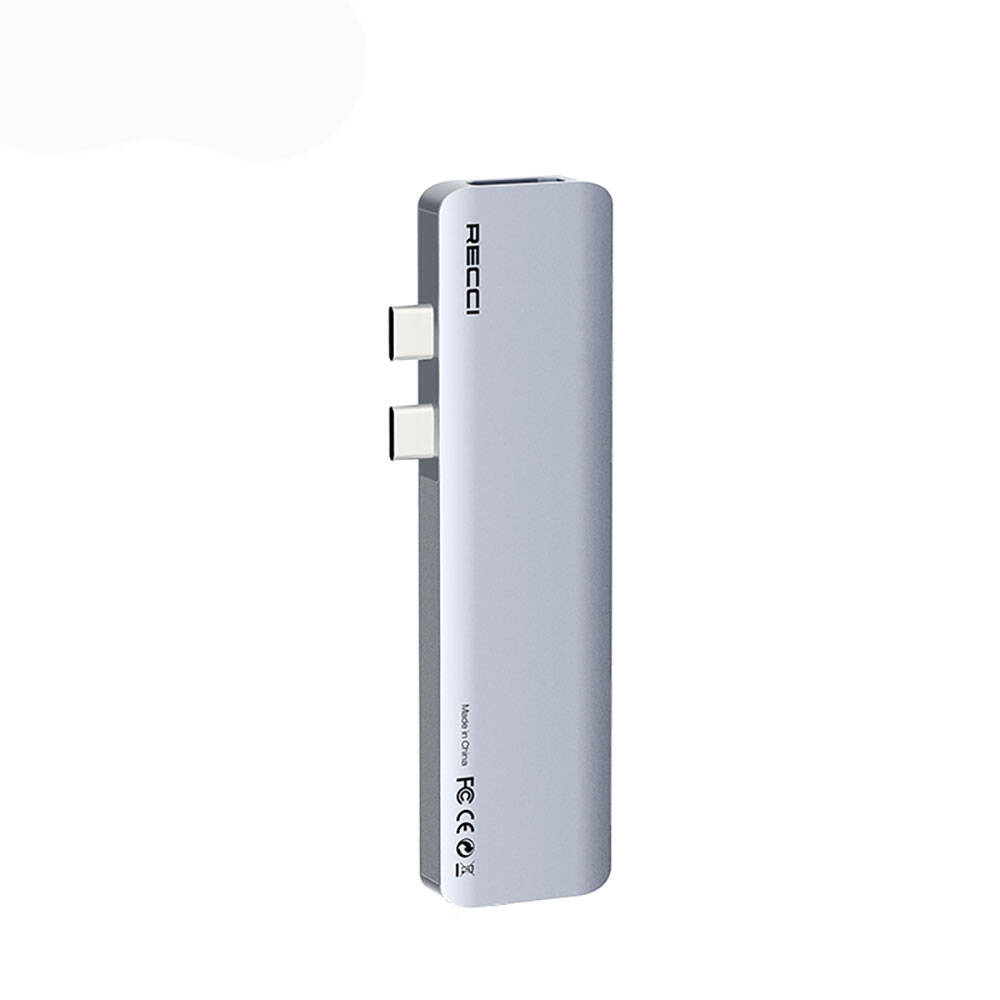 [ZTA94236] Recci RH08 Type-C to Type-C + SD/TF + USB3.0 + USB2.0 + HDMI + Thunderbolt 3 Bağlantılı 7in2 Hub