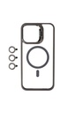 Apple iPhone 15 Pro Uyumlu Kılıf M-safe Şarj Özellikli Standlı Zore M-safe Klon Lensli Kapak