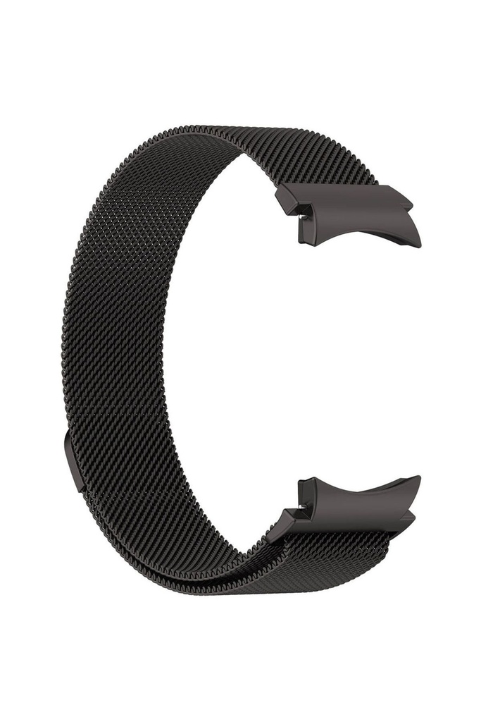 [RNZ-TA94442] Samsung Galaxy Watch 6 Classic 43mm Uyumlu Kordon Hasır Metal Mıknatıslı Örgü Zore KRD-01 Kayış (Siyah)