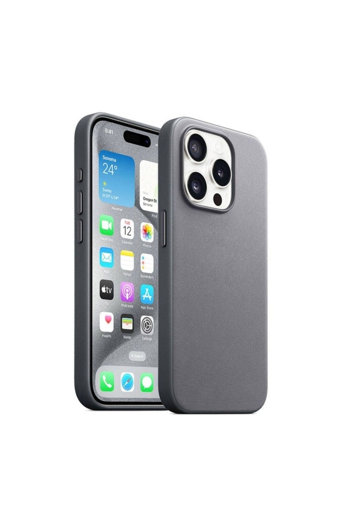 Apple iPhone 15 Pro Uyumlu Kılıf Zore M-safe Şarj Özellikli Mikro Fiber Optimal Kapak