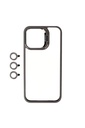 Apple iPhone 15 Pro Max Uyumlu Kılıf Kamera Lens Korumalı Standlı Zore Klon Lensli Kapak