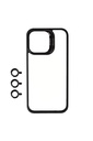 Apple iPhone 15 Pro Max Uyumlu Kılıf Kamera Lens Korumalı Standlı Zore Klon Lensli Kapak
