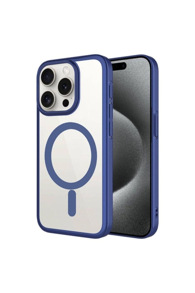 Apple iPhone 15 Pro Uyumlu Kılıf Wireless Şarj Özellikli Sert PC Zore Mat Riksos M-safe Kapak