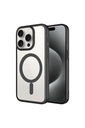 Apple iPhone 15 Pro Uyumlu Kılıf Wireless Şarj Özellikli Sert PC Zore Mat Riksos M-safe Kapak