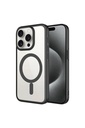 Apple iPhone 15 Pro Max Uyumlu Kılıf Wireless Şarj Özellikli Sert PC Zore Mat Riksos M-safe Kapak