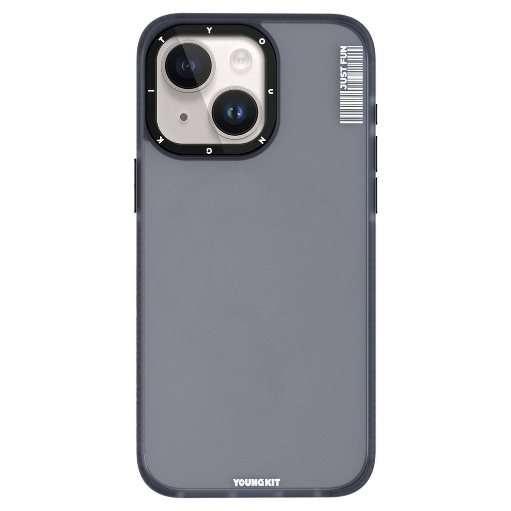 [RNZ-TA94581] Apple iPhone 15 Uyumlu Kılıf Buzlu Mat Tasarım Youngkit Colored Sand Serisi Kapak (Siyah)