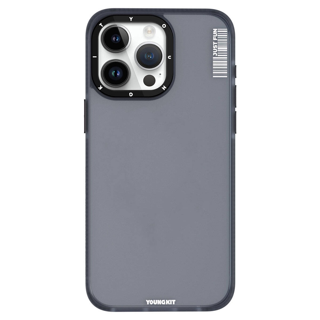 [RNZ-TA94586] Apple iPhone 15 Pro Max Uyumlu Kılıf Buzlu Mat Tasarım Youngkit Colored Sand Serisi Kapak (Siyah)