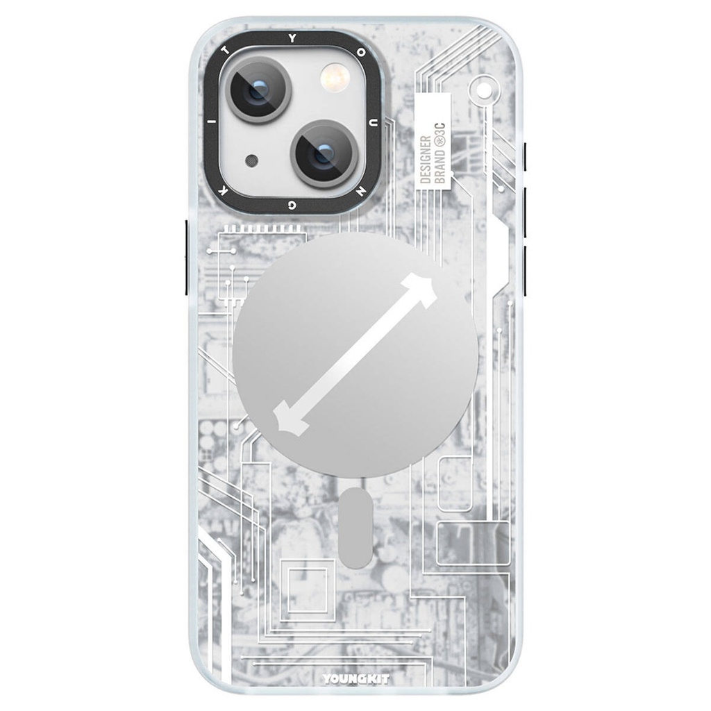 Apple iPhone 15 Uyumlu Kılıf M-safe Şarj Özellikli YoungKit Technology Serisi Kapak