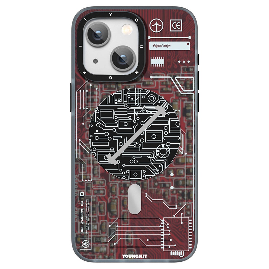 Apple iPhone 15 Uyumlu Kılıf M-safe Şarj Özellikli YoungKit Technology Serisi Kapak
