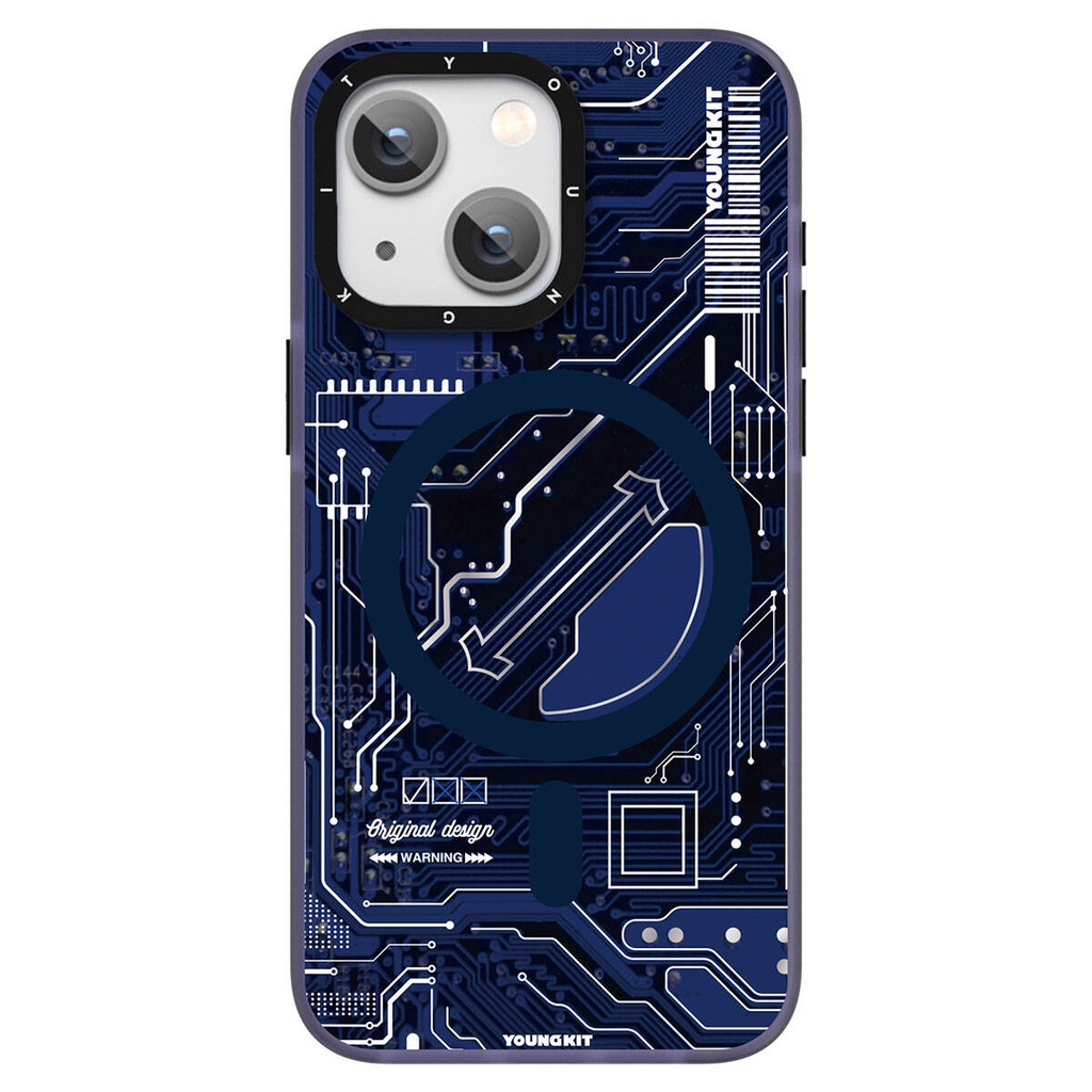 Apple iPhone 15 Uyumlu Kılıf M-safe Şarj Özellikli YoungKit Technology Serisi Kapak