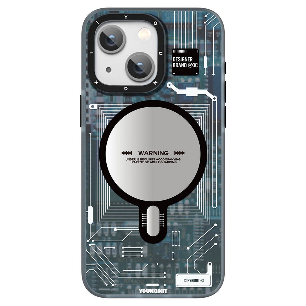 Apple iPhone 15 Uyumlu Kılıf M-safe Şarj Özellikli YoungKit Technology Serisi Kapak