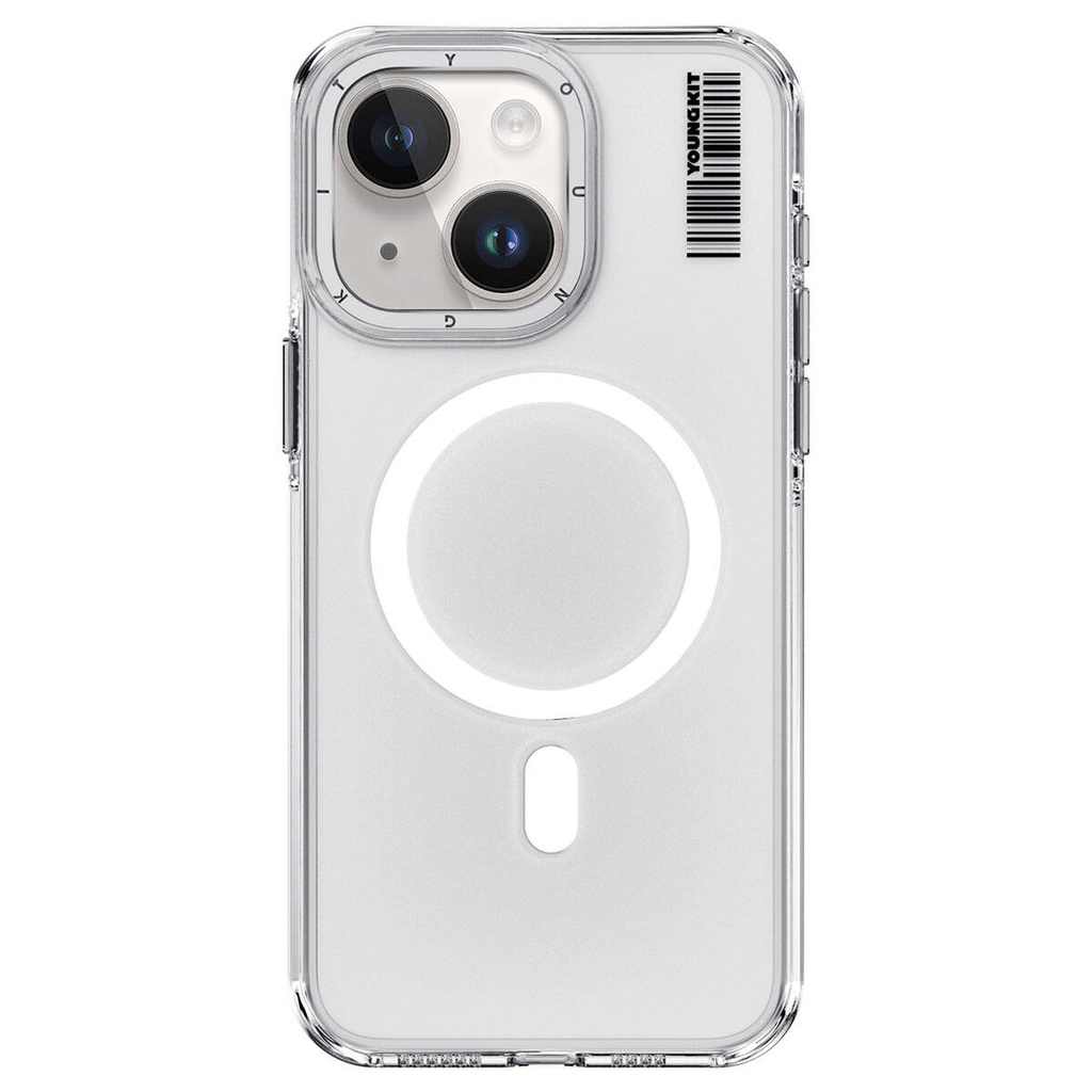 Apple iPhone 15 Uyumlu Kılıf M-safe Şarj Özellikli Şeffaf Youngkit Crystal Shield Serisi Kapak