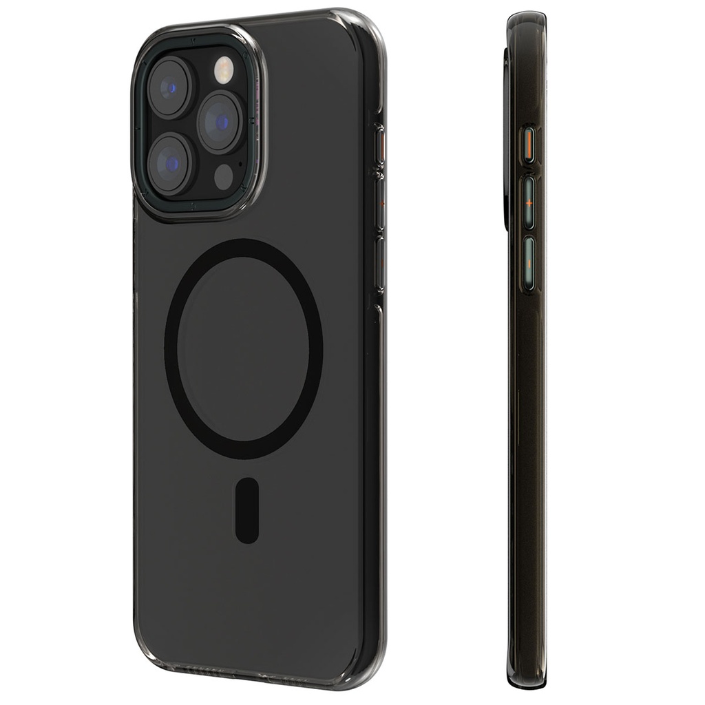 [RNZ-TA94599] Apple iPhone 15 Pro Uyumlu Kılıf M-safe Şarj Özellikli Şeffaf Youngkit Crystal Shield Serisi Kapak (Siyah)