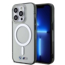 Apple iPhone 15 Pro Max Uyumlu Kılıf BMW M-safe Şarj Özellikli Transparan Silver Ring Orjinal Lisanslı Kapak
