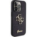 Apple iPhone 15 Pro Uyumlu Kılıf Guess Orjinal Lisanslı 4G Büyük Metal Logolu Glitter Kapak