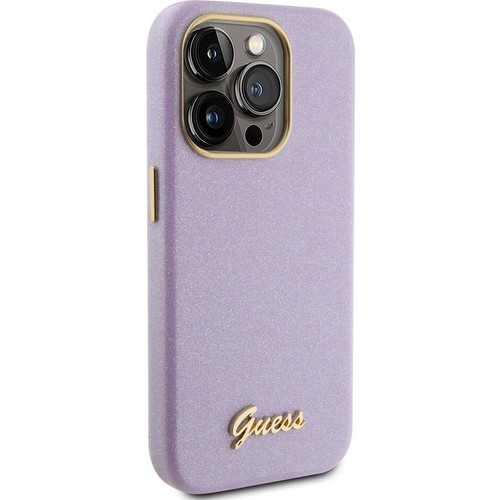 Apple iPhone 15 Pro Uyumlu Kılıf Guess Orjinal Lisanslı Yazı Logolu Glitter Glossy Script Kapak