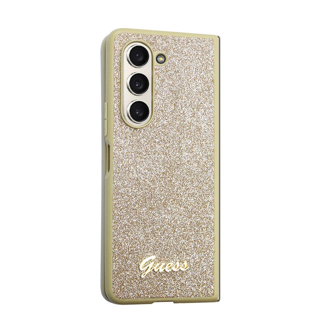 Samsung Galaxy Z Fold 5 Uyumlu Kılıf Guess Orjinal Lisanslı Yazı Logolu Glitter Script Kapak