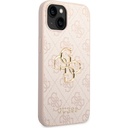 Apple iPhone 15 Plus Uyumlu Kılıf Guess Orjinal Lisanslı PU Deri Yazı ve 4G Metal Logolu Desenli Kapak