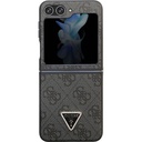 Samsung Galaxy Z Flip 5 Uyumlu Kılıf Guess Orjinal Lisanslı PU Deri Taşlı Üçgen Logo 4G Desenli Strass Kapak