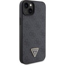 Apple iPhone 15 Uyumlu Kılıf Guess Orjinal Lisanslı PU Deri Askılı Taşlı Üçgen Logo 4G Desenli Strass Crossbody Kapak