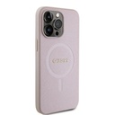 Apple iPhone 15 Pro Max Uyumlu Kılıf Guess Orjinal Lisanslı M-safe Şarj Özellikli Yazı Logolu Saffiano Kapak