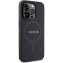 Apple iPhone 15 Pro Max Uyumlu Kılıf Guess Orjinal Lisanslı M-safe Şarj Özellikli Yazı Logolu Saffiano Kapak