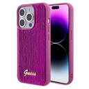Apple iPhone 15 Pro Max Uyumlu Kılıf Guess Orjinal Lisanslı Pullu Arka Yüzey Metal Yazı Logolu Sequin Script Kapak