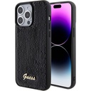 Apple iPhone 15 Pro Max Uyumlu Kılıf Guess Orjinal Lisanslı Pullu Arka Yüzey Metal Yazı Logolu Sequin Script Kapak