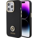 Apple iPhone 15 Pro Max Uyumlu Kılıf Guess Orjinal Lisanslı Yazı ve Taşlı 4G Logolu Metal Kamera Çerçeveli Silikon Kapak
