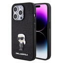 Apple iPhone 15 Pro Max Uyumlu Kılıf Karl Lagerfeld İkonik Fixed Glitter Metal Logo Orjinal Lisanslı Kapak