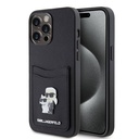 Apple iPhone 15 Pro Max Uyumlu Kılıf Karl Lagerfeld Kartlıklı Metal Logo Orjinal Lisanslı Kapak
