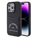 Apple iPhone 15 Pro Max Uyumlu Kılıf Karl Lagerfeld Kartlıklı Saffiano 3D RSG Logo Orjinal Lisanslı Kapak