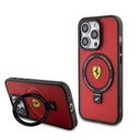 Apple iPhone 15 Pro Uyumlu Kılıf Ferrari M-safe Şarj Özellikli Standlı Buzlu Yüzey Dizayn Kapak