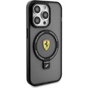 Apple iPhone 15 Pro Uyumlu Kılıf Ferrari M-safe Şarj Özellikli Standlı Buzlu Yüzey Dizayn Kapak
