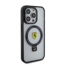 Apple iPhone 15 Pro Uyumlu Kılıf Ferrari M-safe Şarj Özellikli Standlı Buzlu Yüzey Dizayn Kapak