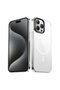 Apple iPhone 15 Pro Max Uyumlu Kılıf Zore Wireless Şarj Özellikli Şeffaf G-Glass Kapak
