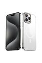 Apple iPhone 15 Pro Max Uyumlu Kılıf Zore Wireless Şarj Özellikli Şeffaf G-Glass Kapak