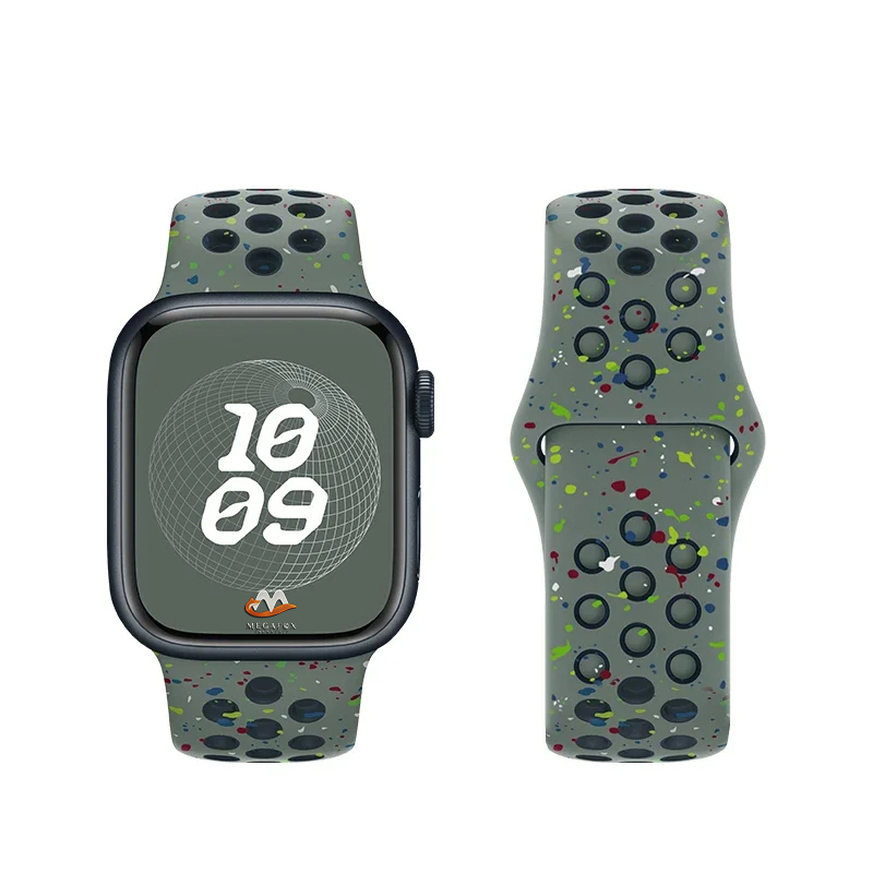 Apple Watch 42mm Uyumlu Kordon Silikon Esnek Yumuşak Delikli Spor KRD-02 Kayış