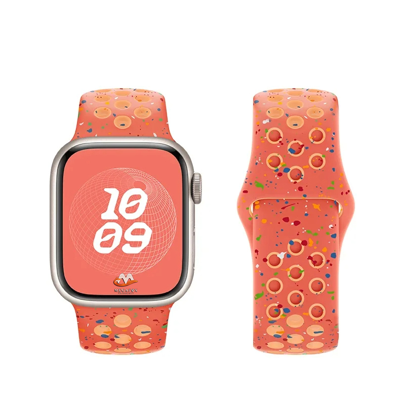 Apple Watch 42mm Uyumlu Kordon Silikon Esnek Yumuşak Delikli Spor KRD-02 Kayış