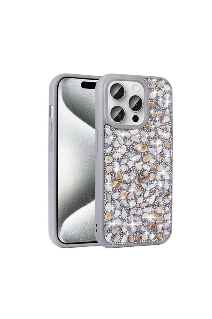 Apple iPhone 15 Pro Uyumlu Kılıf Parlak Taşlı Tasarım Zore Linea Diamond Kapak