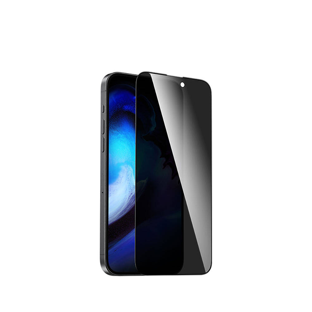 Apple iPhone 15 Pro Uyumlu Recci RSP-A06SP 3D Privacy Shield Temperli Cam Ekran Koruyucu