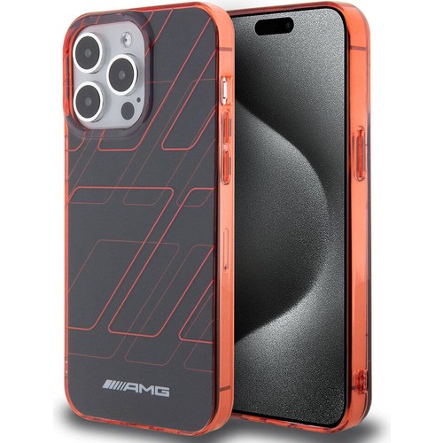 Apple iPhone 15 Pro Max Uyumlu Kılıf AMG Orjinal Lisanslı Çift Katmanlı Dörtgen Desenli Kapak