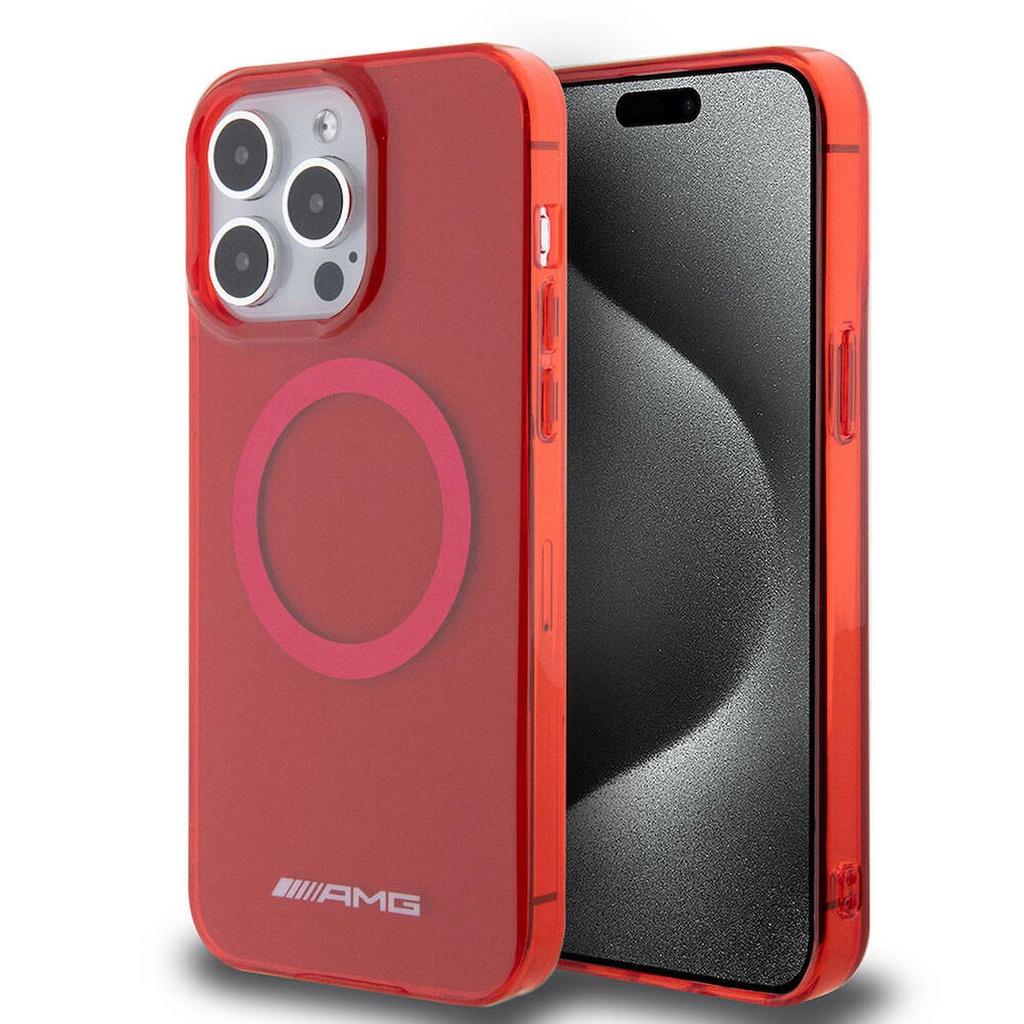 Apple iPhone 15 Pro Max Uyumlu Kılıf AMG Orjinal Lisanslı M-safe Şarj Özellikli Transparan Kapak