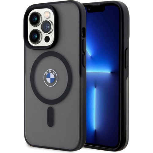 Apple iPhone 15 Pro Max Uyumlu Kılıf BMW Orjinal Lisanslı M-safe Şarj Özellikli IML Baskı Logolu Buzlu Mat Kapak