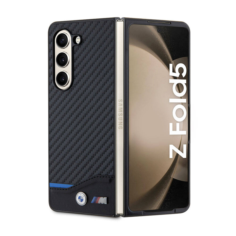 [ZTA95464] Samsung Galaxy Z Fold 5 Uyumlu Kılıf BMW Orjinal Lisanslı M Logolu PU Karbon Kapak