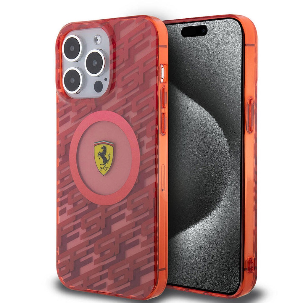 Apple iPhone 15 Pro Max Uyumlu Kılıf Ferrari Orjinal Lisanslı M-safe Şarj Özellikli Multi SF Kapak