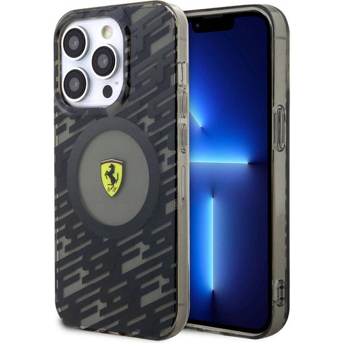 [ZTA95473] Apple iPhone 15 Pro Uyumlu Kılıf Ferrari Orjinal Lisanslı M-safe Şarj Özellikli Multi SF Kapak (Siyah)