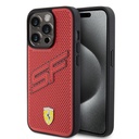 Apple iPhone 15 Pro Uyumlu Kılıf Ferrari Orjinal Lisanslı PU Delikli Arka Yüzey Metal Logolu Dikişli Büyük SF Yazılı Kapak